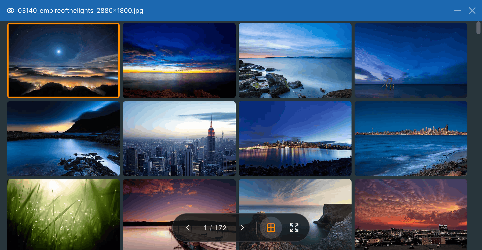 The image viewer’s gallery mode