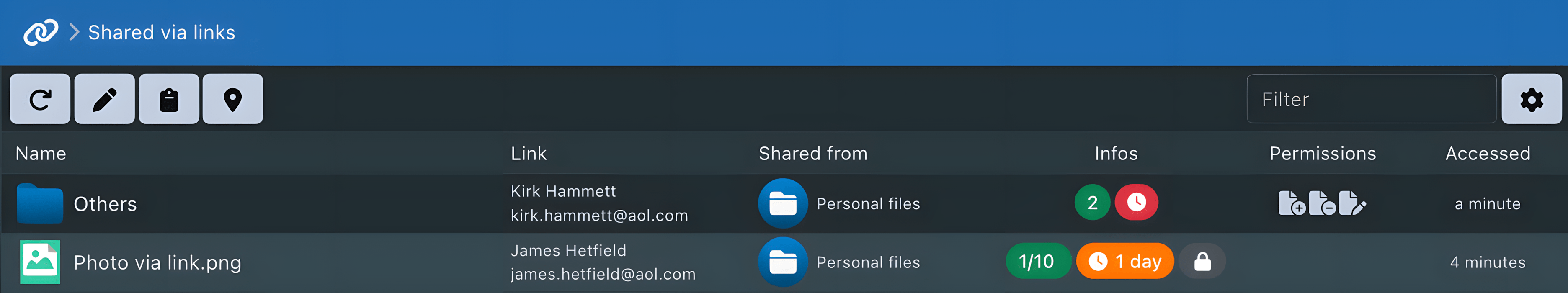Link Sharing share via links