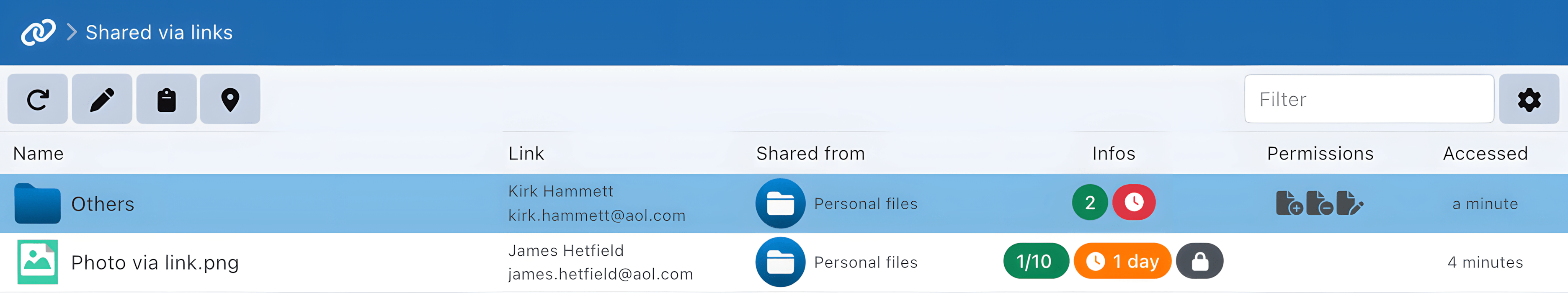 Link Sharing share via links
