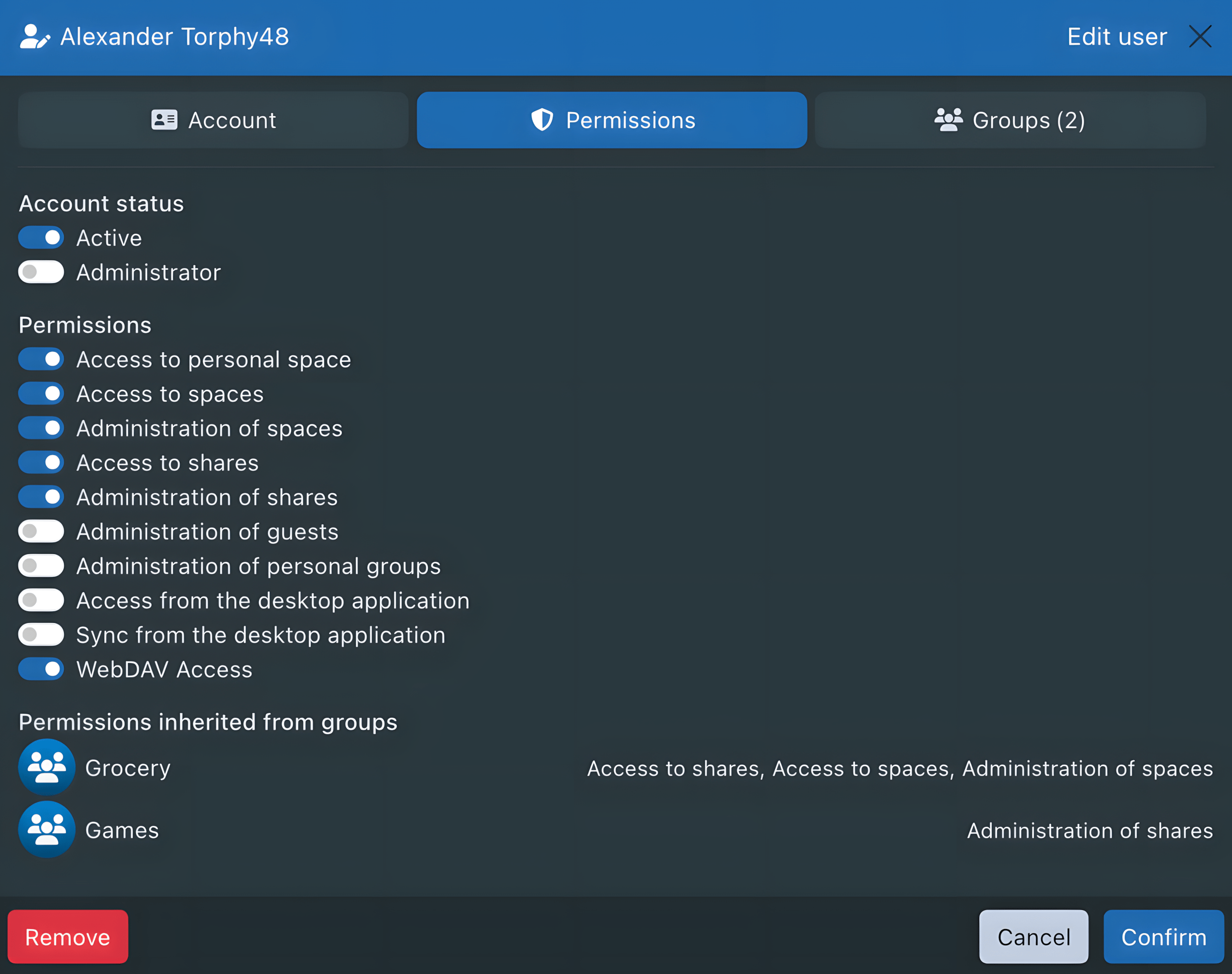 User Permissions user permissions