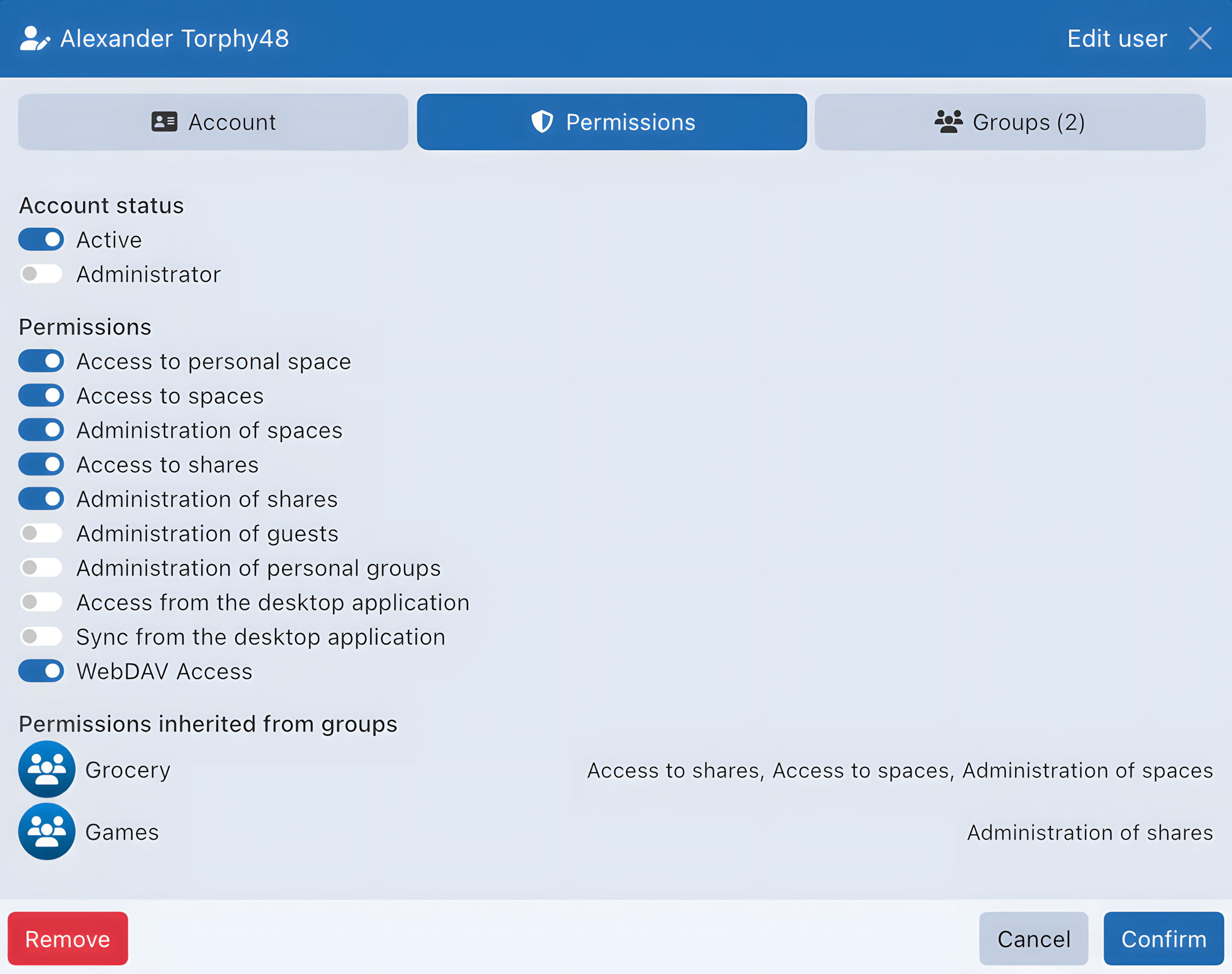 User Permissions user permissions