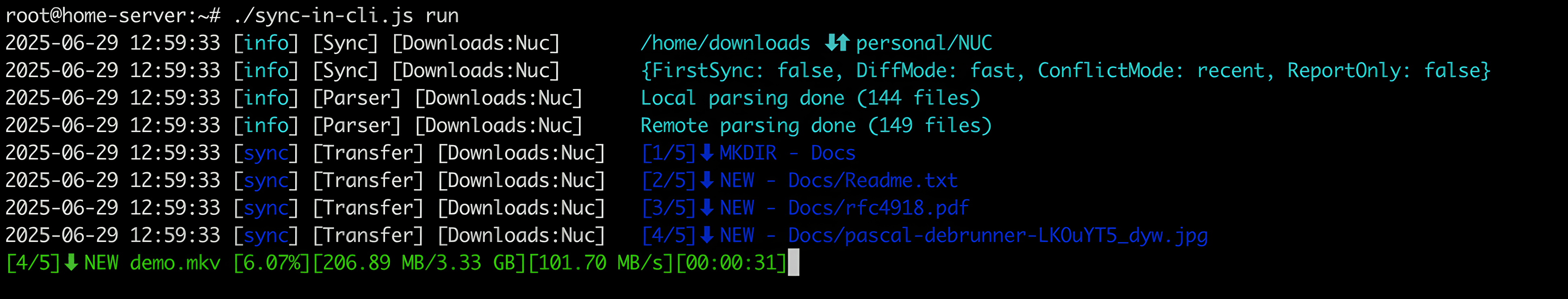 CLI di Sync-in